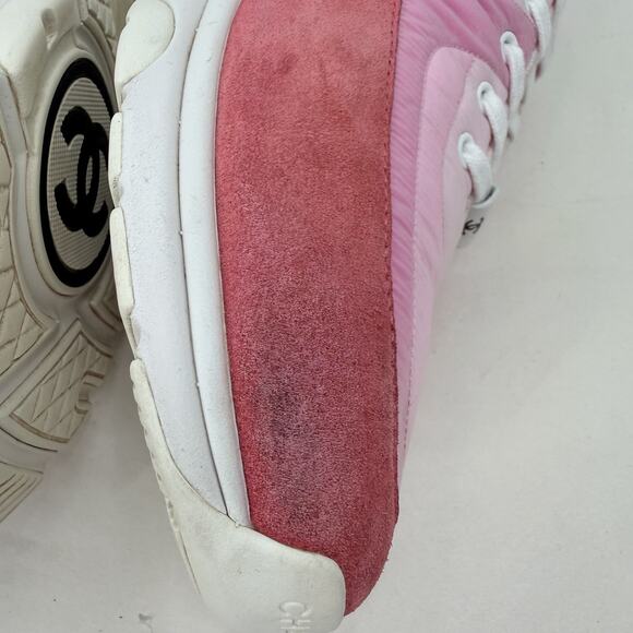 Chanel Pink Suede Calfskin & Nylon Sneakers G37137 Y55131 SIZE 46 US 13 MENS main image 7